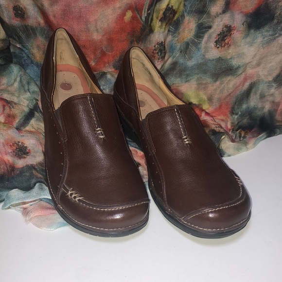Clarks Un Structured Leather Flats 11M - Picture 1 of 11